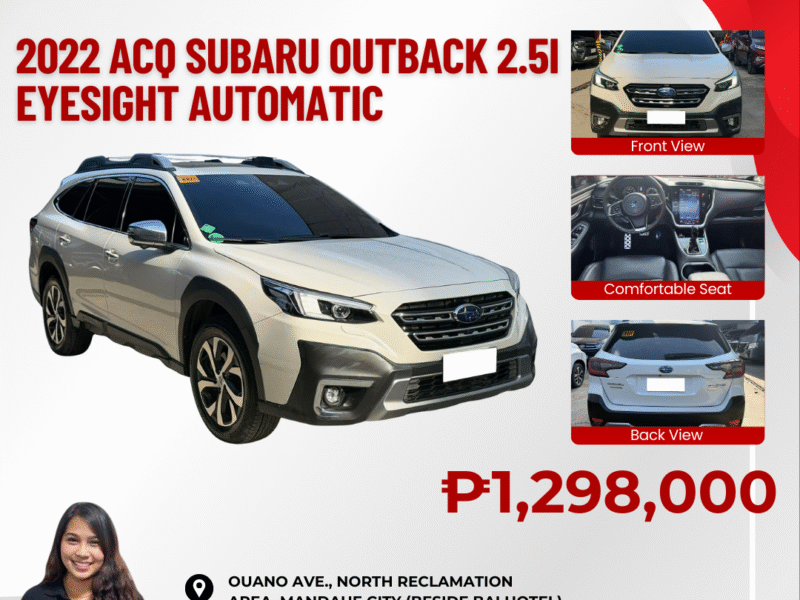 2022 ACQ SUBARU OUTBACK 2.5i EYESIGHT AUTOMATIC TRANSMISSION