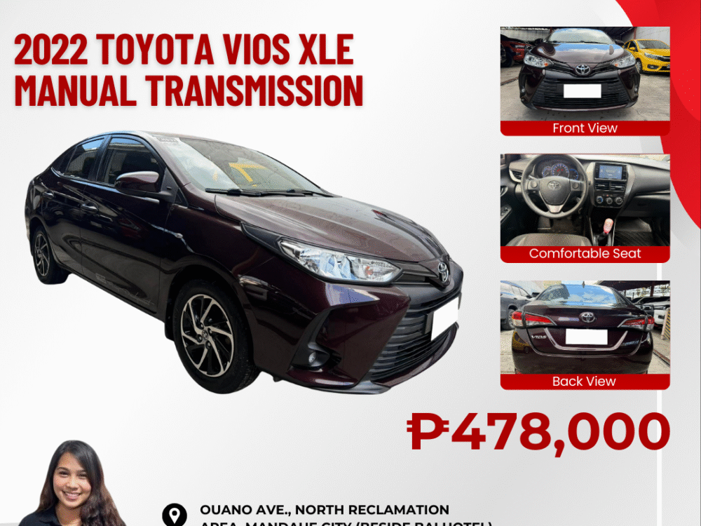 2022 TOYOTA VIOS XLE MANUAL TRANSMISSION