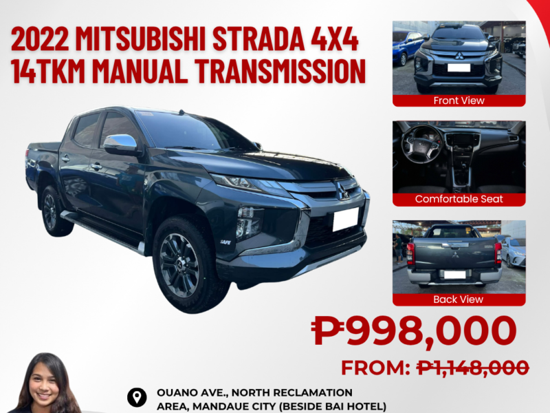 2022 MITSUBISHI STRADA 4X4 14TKM ONLY MANUAL TRANSMISSION