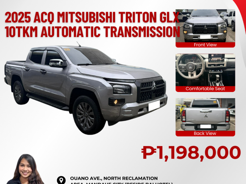 2025 ACQ MITSUBISHI TRITON GLX 10TKM ONLY AUTOMATIC TRANSMISSION