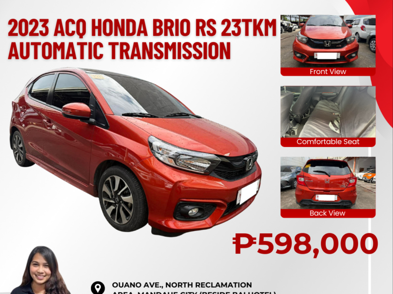 2023 ACQ HONDA BRIO RS 23TKMS ONLY AUTOMATIC TRANSMISSION