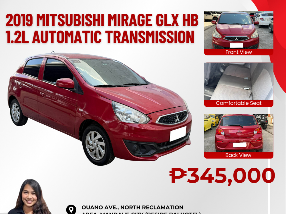2019 MITSUBISHI MIRAGE 1.2L GLX HATCHBACK AUTOMATIC TRANSMISSION