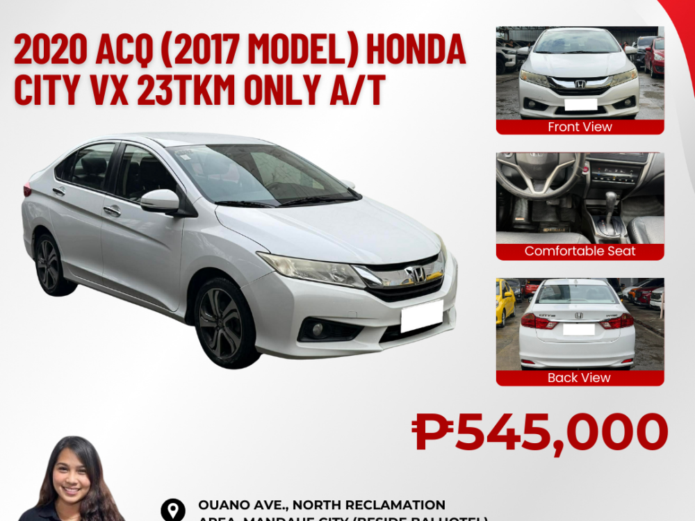 2020 ACQ (2017 MODEL) HONDA CITY VX 23TKM ONLY!!!! AUTOMATIC TRANSMISSION