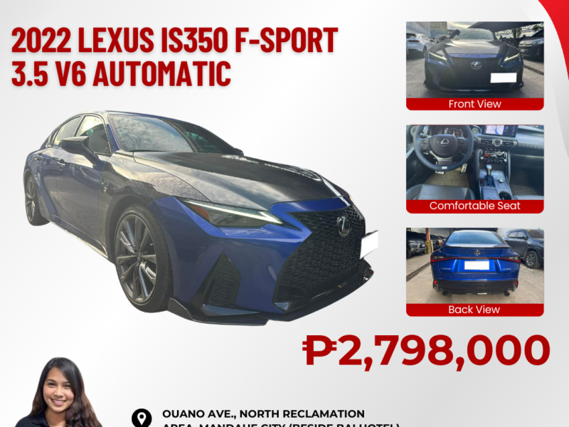 2022 LEXUS IS350 F-SPORT 3.5 V6 AUTOMATIC TRANSMISSION