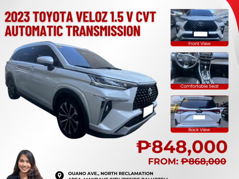 2023 TOYOTA VELOZ 1.5L V CVTmAUTOMATIC TRANSMISSION