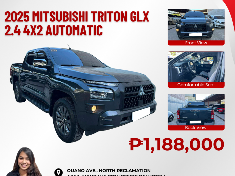 2025 MITSUBISHI TRITON 2.4L GLX 4X2 8TKMS ONLY AUTOMATIC TRANSMISSION