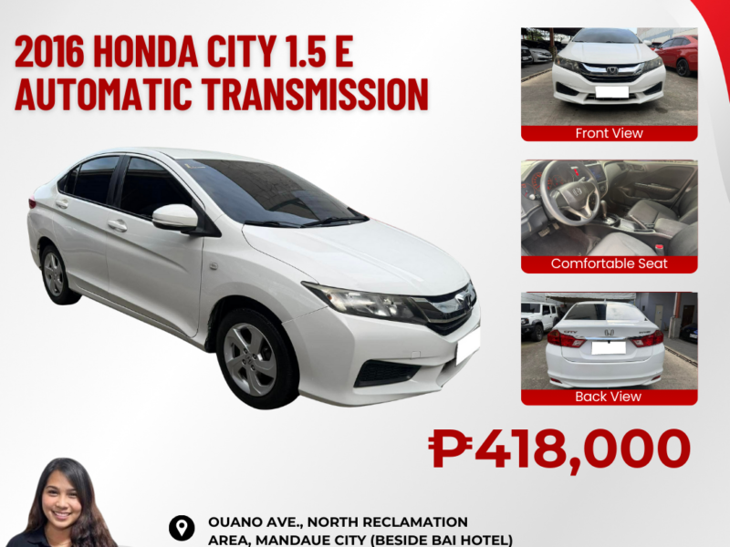 2016 HONDA CITY 1.5L E AUTOMATIC TRANSMISSION