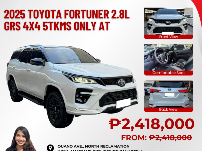 2025 TOYOTA FORTUNER 2.8L GRS 4X4 5TKMS ONLY AUTOMATIC TRANSMISSION