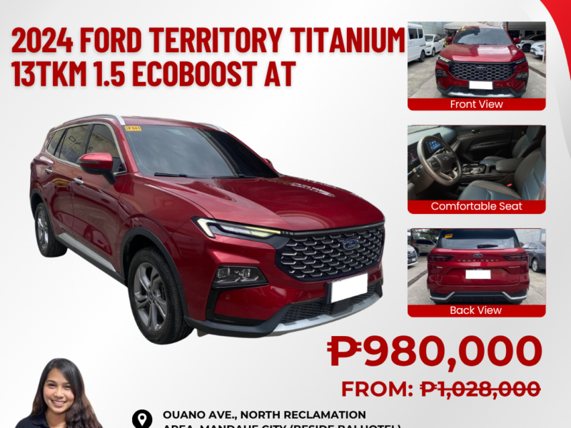2024 FORT TERRITORY TITANIUM 13TKMS 1.5L ECOBOOST AUTOMATIC TRANSMISSION