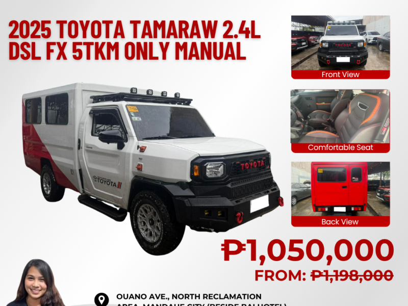 2025 TOYOTA HILUX TAMARAW 2.4 FX MANUAL TRANSMISSION