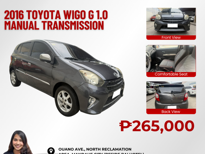 2016 TOYOTA WIGO G 1.0 MANUAL TRANSMISSION