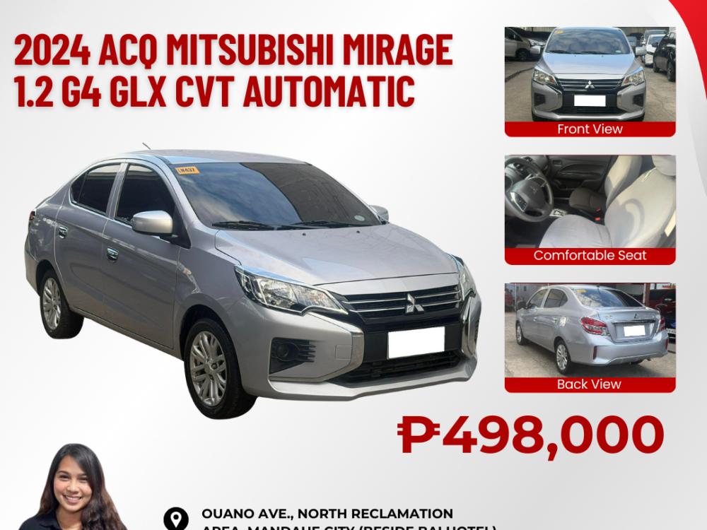 2024 ACQ MITSUBISHI MIRAGE G4 1.2 GLX CVT AUTOMATIC TRANSMISSION