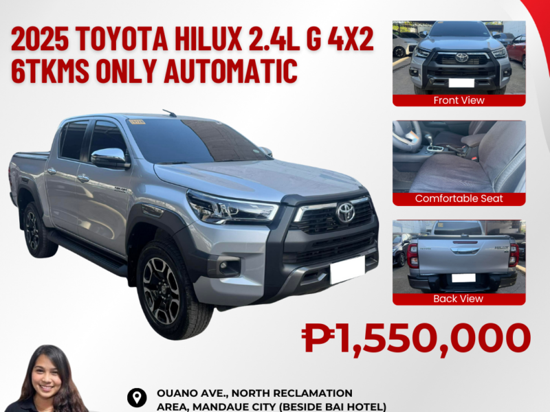 2025 TOYOTA HILUX G 2.4L 4X2 6TKMS ONLY AUTOMATIC TRANSMISSION