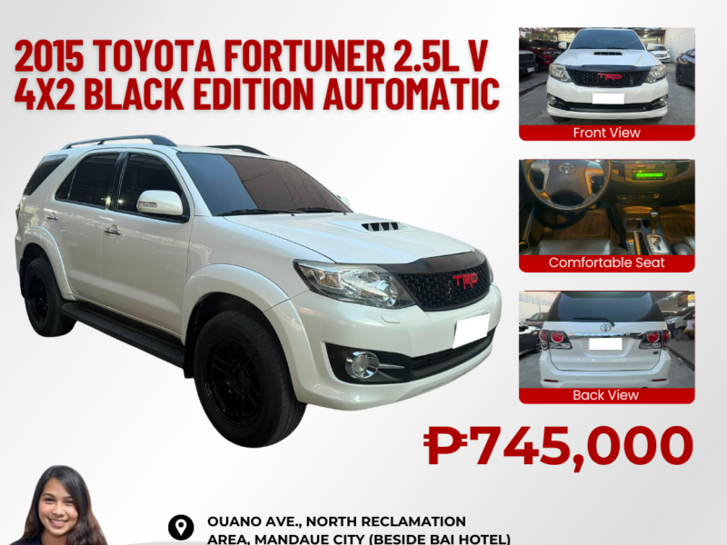 2015 TOYOTA FORTUNER 2.5L V BLACK EDITION AUTOMATIC TRANSMISSION