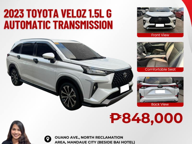 2023 TOYOTA VELOZ 1.5L G AUTOMATIC TRANSMISSION