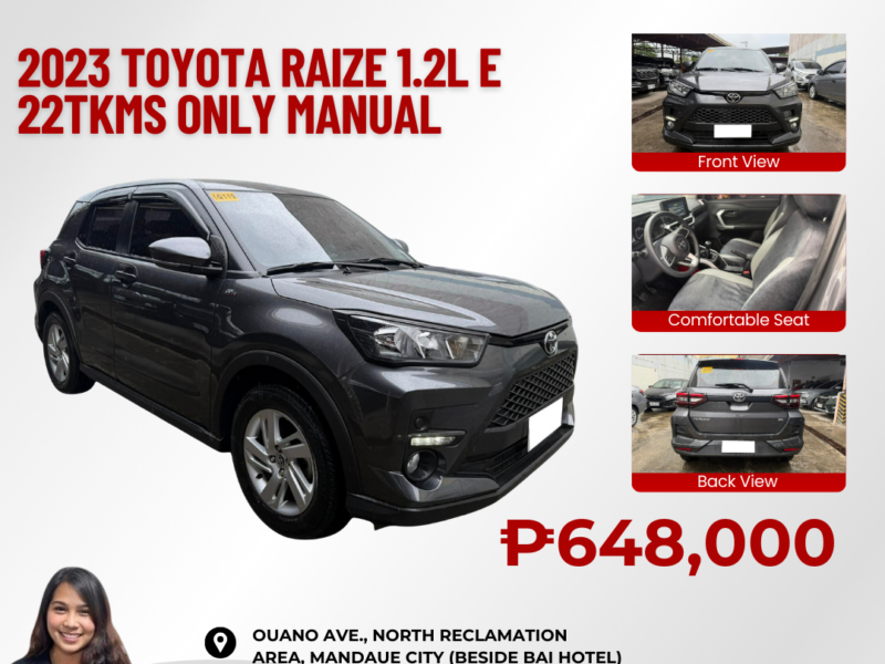 2023 TOYOTA RAIZE 1.2L E MANUAL TRANSMISSION