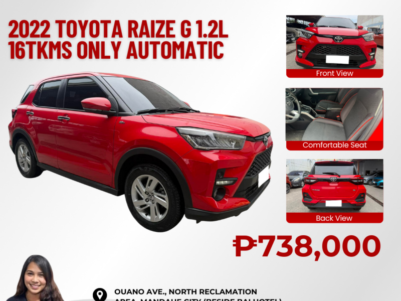 2022 TOYOTA RAIZE G 1.2L AUTOMATIC TRANSMISSION