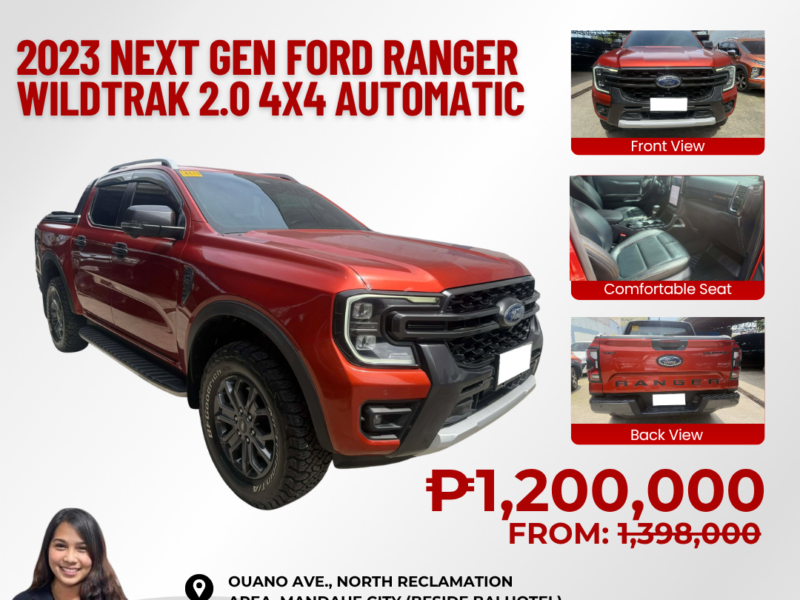 2023 FORD RANGER WILDTRAK 2.0L Bi TURBO 4X4 AUTOMATIC TRANSMISSION