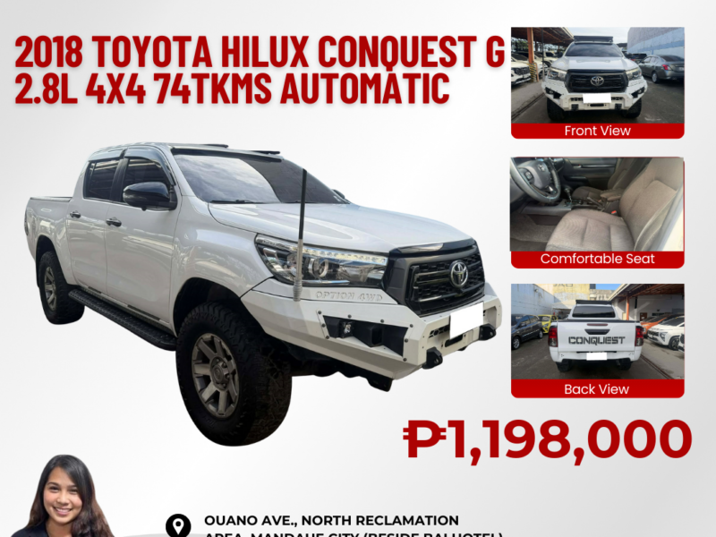 2018 TOYOTA HILUX CONQUEST G 2.8L 4x4 AUTOMATIC TRANSMISSION