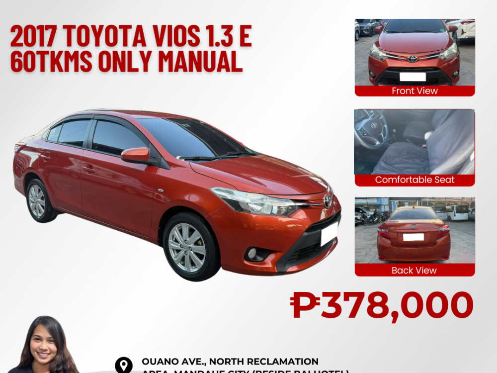 2017 TOYOTA VIOS 1.3 E MANUAL TRANSMISSION