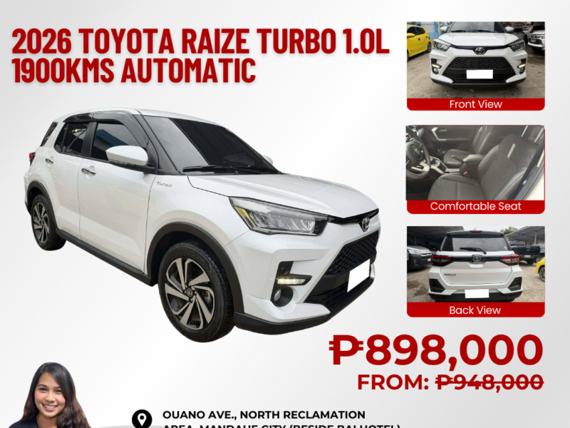 2026 TOYOTA RAIZE 1.0L TURBO AUTOMATIC TRANSMISSION