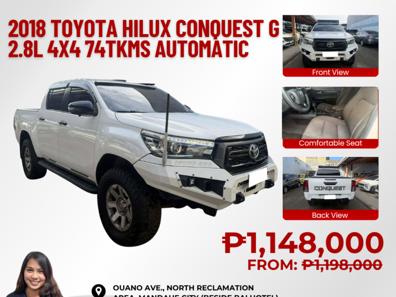 2018 TOYOTA HILUX CONQUEST G 2.8L 4x4 AUTOMATIC TRANSMISSION