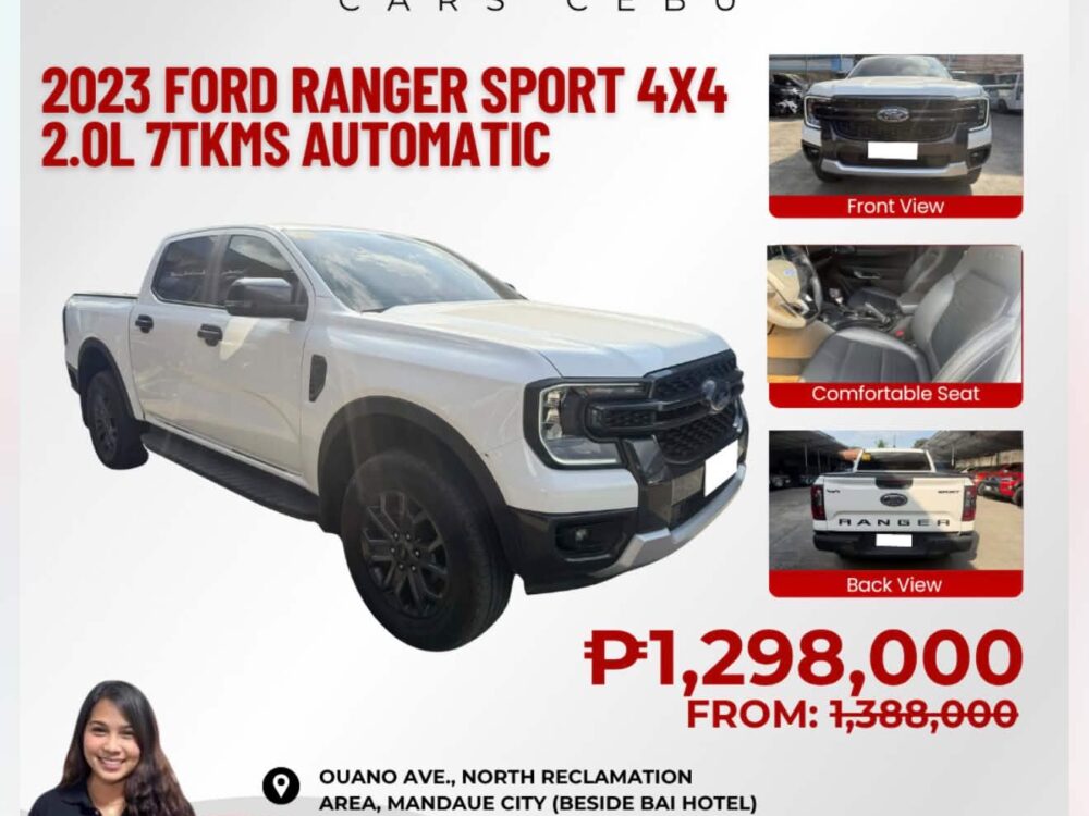 2023 NEXT GEN FORD RANGER SPORT 2.0L 4X4 AUTOMATIC TRANSMISSION