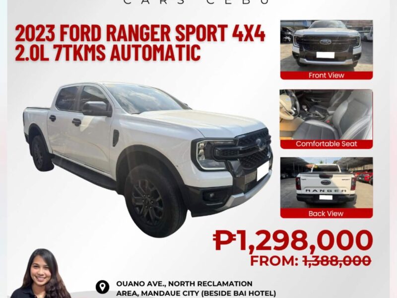 2023 NEXT GEN FORD RANGER SPORT 2.0L 4X4 AUTOMATIC TRANSMISSION