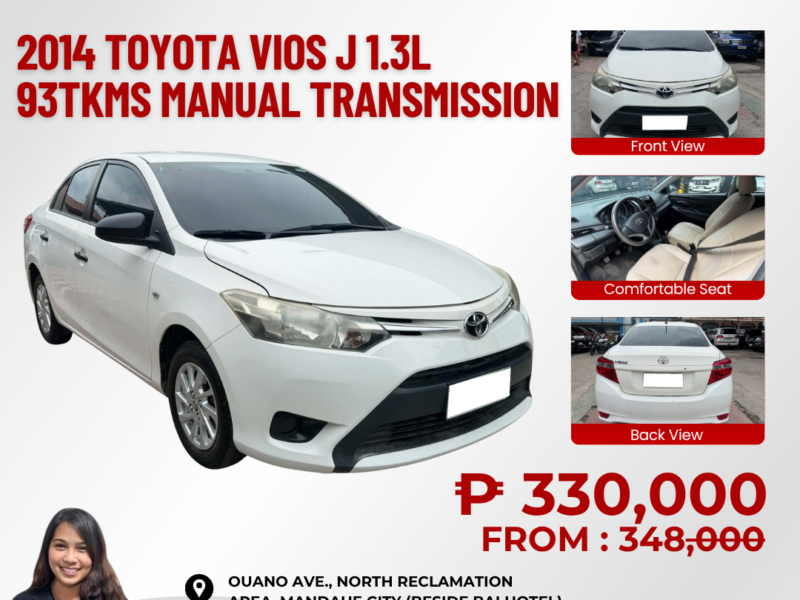 2014 TOYOTA VIOS J 1.3L MANUAL TRANSMISSION