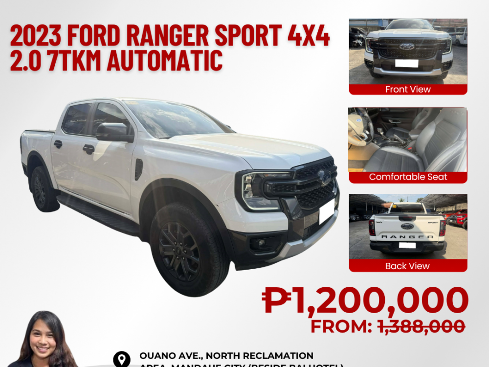 2023 NEXT GEN FORD RANGER SPORT 2.0L 4X4 AUTOMATIC TRANSMISSION