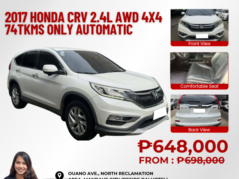 2017 HONDA CRV 2.4L 4x4 AUTOMATIC TRANSMISSION