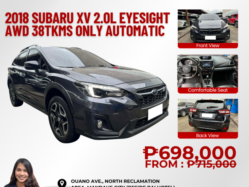2018 SUBARU XV 2.0i-S EYESIGHT AUTOMATIC TRANSMISSION