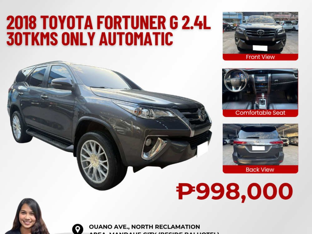 2018 TOYOTA FORTUNER G 2.4L AUTOMATIC TRANSMISSION