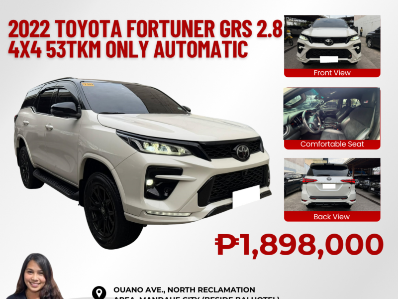 2022 TOYOTA FORTUNER GRS 2.8L 4X4 AUTOMATIC TRANSMISSION
