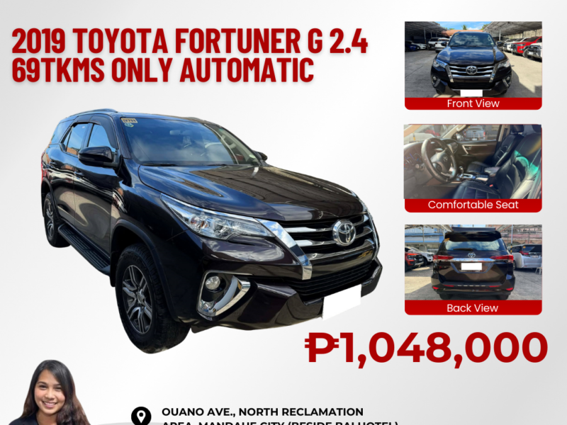 2019 TOYOTA FORTUNER G 2.4L AUTOMATIC TRANSMISSION