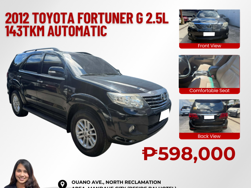 2012 TOYOTA FORTUNER G 2.5L 4X2 AUTOMATIC TRANSMISSION