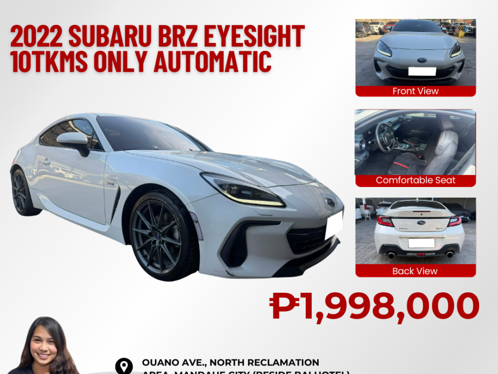 2022 SUBARU BRZ EYESIGHT AUTOMATIC TRANSMISSION
