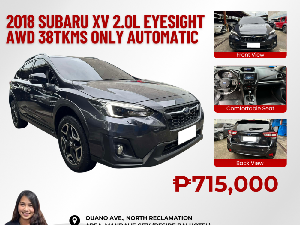 2018 SUBARU XV 2.0i-S EYESIGHT AUTOMATIC TRANSMISSION