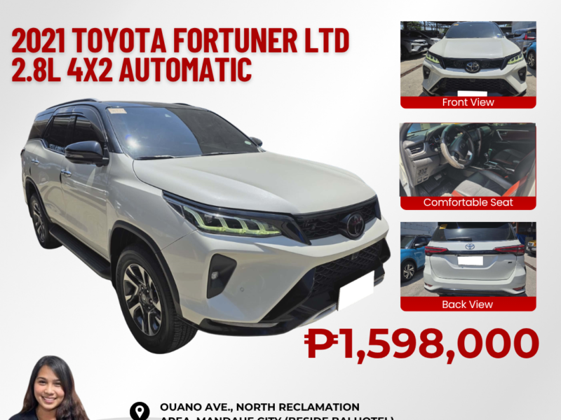 2021 TOYOTA FORTUNER LTD 2.8L DIESEL ENGINE 4x2 AUTOMATIC TRANSMISSION