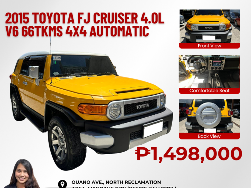 2015 TOYOTA FJ CRUISER 4.0L V6 4X4 AUTOMATIC TRANSMISSION