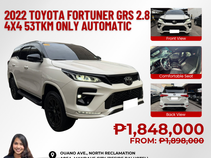 2022 TOYOTA FORTUNER GRS 2.8L 4X4 AUTOMATIC TRANSMISSION