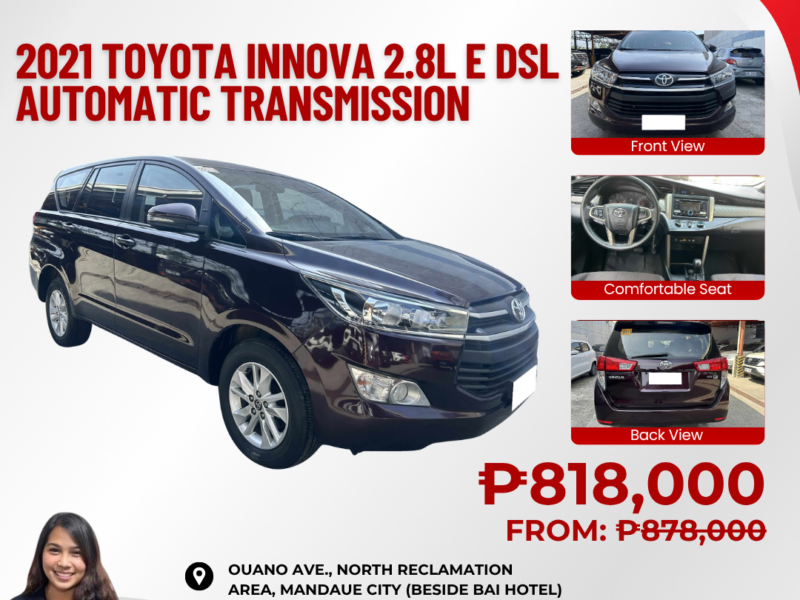 2021 TOYOTA INNOVA 2.8L E DIESEL AUTOMATIC TRANSMISSION