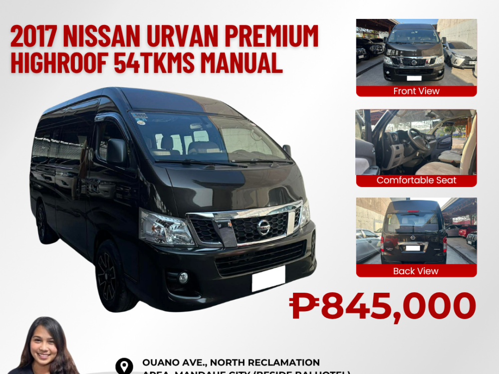 2017 NISSAN URVAN PREMIUM HIGHROOF MANUAL TRANSMISSION