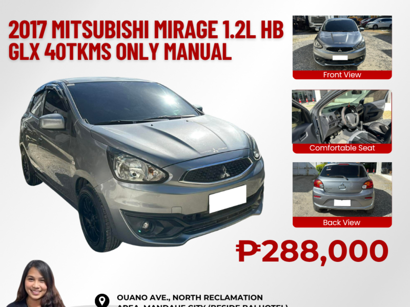 2017 MITSUBISHI MIRAGE HB 1.2L GLX MANUAL TRANSMISSION