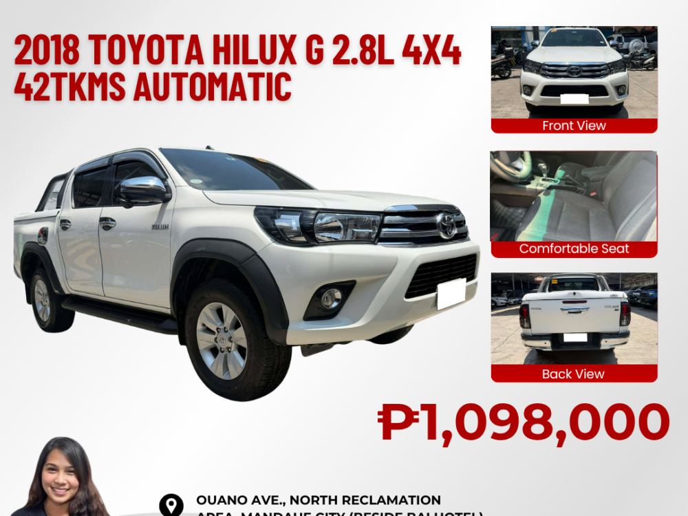 2018 TOYOTA HILUX G 2.8L 4x4 AUTOMATIC TRANSMISSION