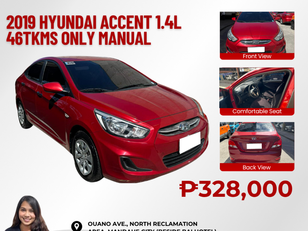 2019 HYUNDAI ACCENT 1.4L GASOLINE MANUAL TRANSMISSION