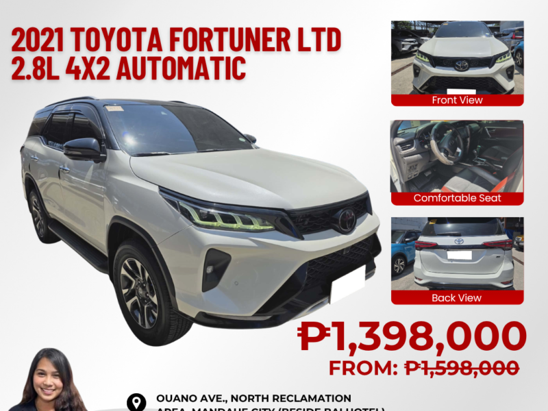 2021 TOYOTA FORTUNER LTD 2.8L DIESEL ENGINE 4x2 AUTOMATIC TRANSMISSION