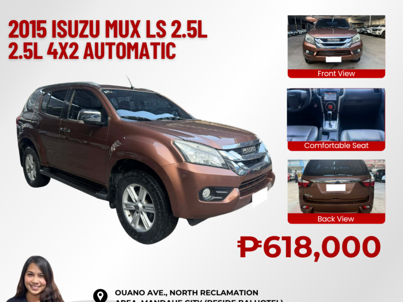 2015 ISUZU MUX LS 2.5L DIESEL AUTOMATIC TRANSMISSION