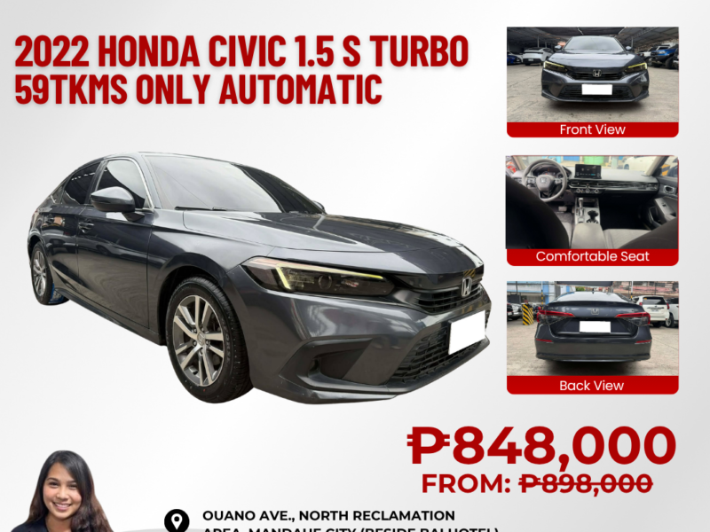2022 HONDA CIVIC 1.5 S TURBO AUTOMATIC TRANSMISSION