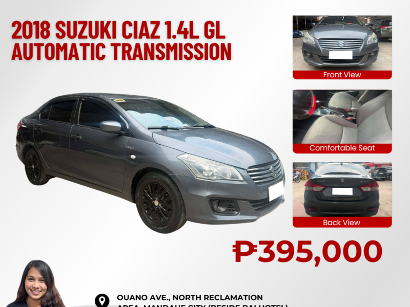2018 SUZUKI CIAZ 1.4L GL AUTOMATIC TRANSMISSION